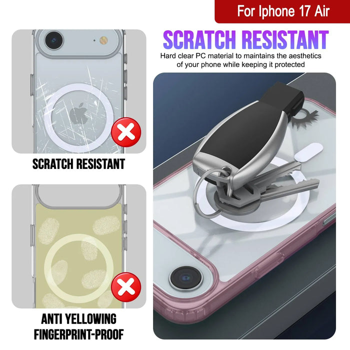 Punkcase iPhone 17 Air Magnetic Wireless Lading Case [Clearmag -Serie] [Rose]