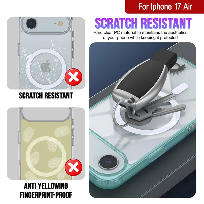 Punkcase iPhone 17 Air Magnetic Wireless Lading Case [Clearmag -Serie] [Teal]
