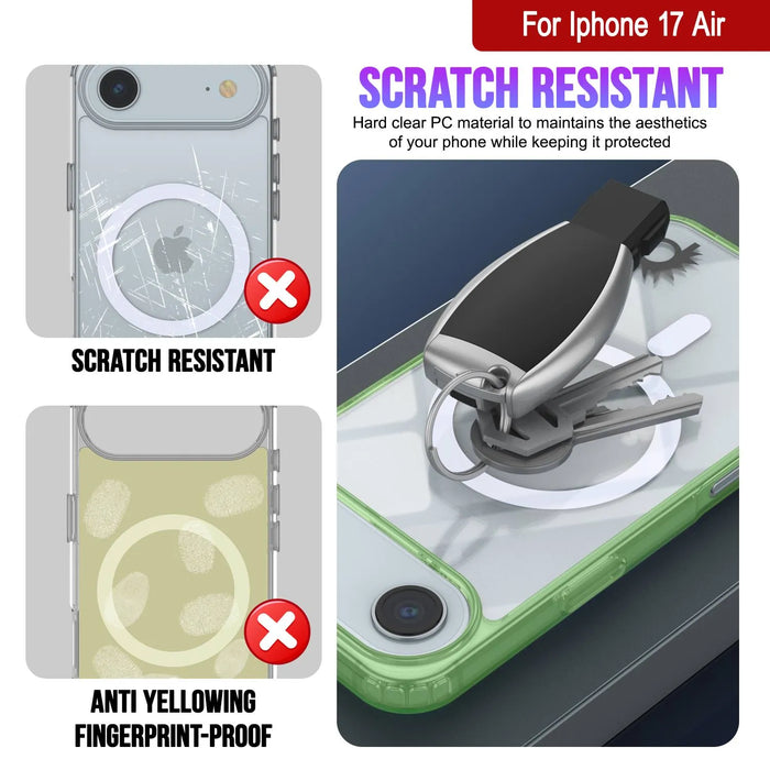 Punkcase iPhone 17 Air Magnetic Wireless Lading Case [Clearmag -Serie] [Green]
