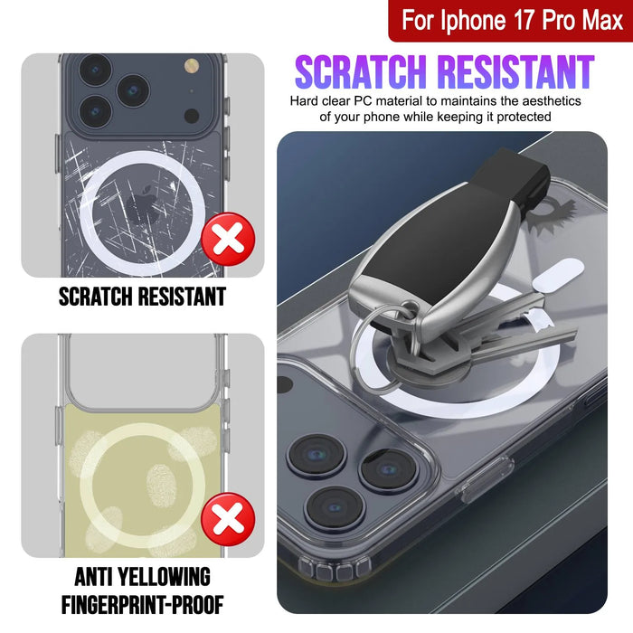 Punkcase iPhone 17 Pro Max Magnetic Wireless Lading Case [Clearmag -Serie] [Clear]