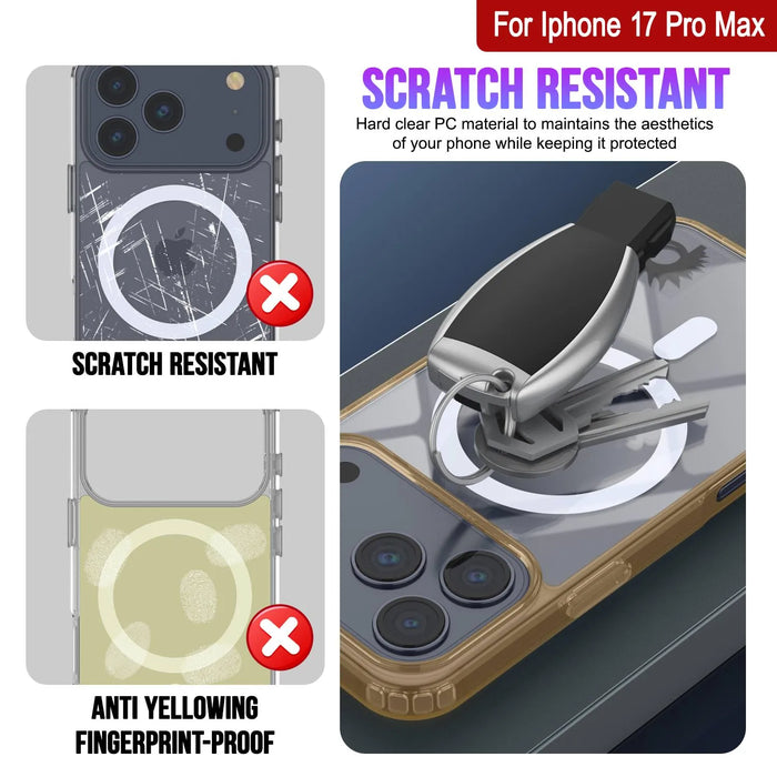 Punkcase iPhone 17 Pro Max Magnetic Wireless Lading Case [Clearmag -Serie] [Gold]