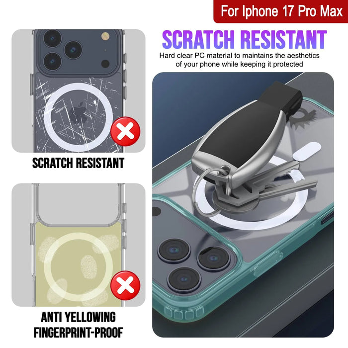 Punkcase iPhone 17 Pro Max Magnetic Wireless Lading Case [Clearmag -Serie] [Teal]
