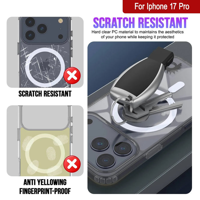 Punkcase iPhone 17 Pro Magnetic Wireless Lading Case [Clearmag -Serie] [Silber]