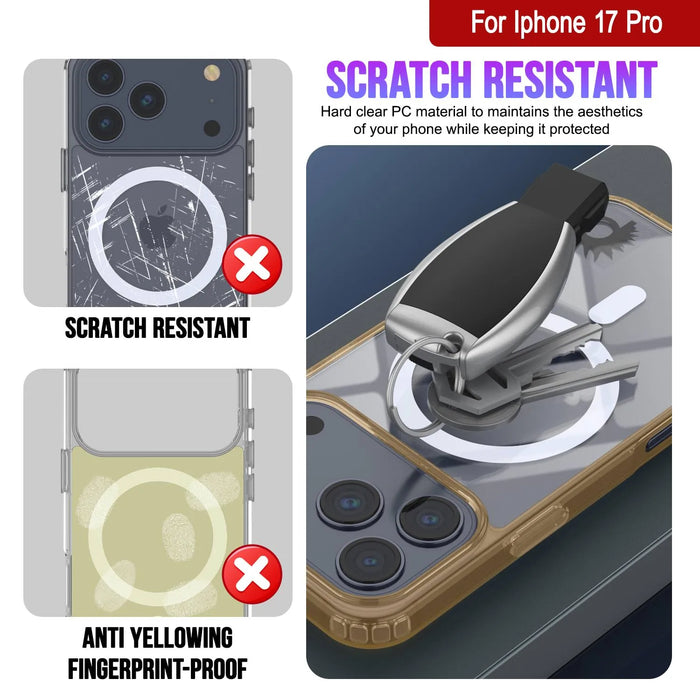 Punkcase iPhone 17 Pro Magnetic Wireless Lading Case [Clearmag -Serie] [Gold]