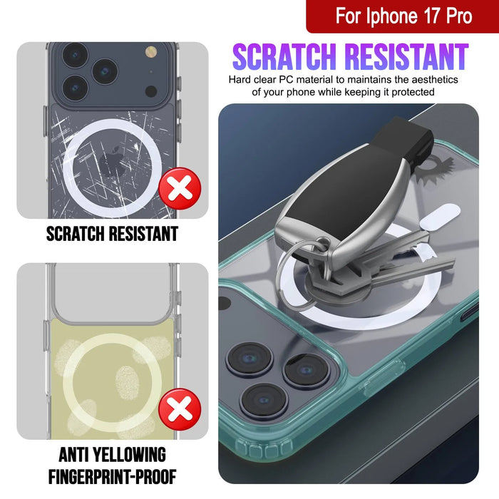 Punkcase iPhone 17 Pro Magnetic Wireless Lading Case [Clearmag -Serie] [Teal]