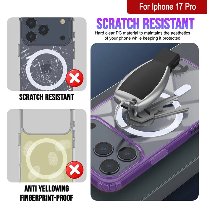 Punkcase iPhone 17 Pro Magnetic Wireless Lading Case [Clearmag -Serie] [lila]