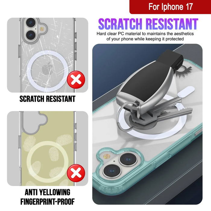 Punkcase iPhone 17 Magnetic Wireless Lading Case [Clearmag -Serie] [Teal]