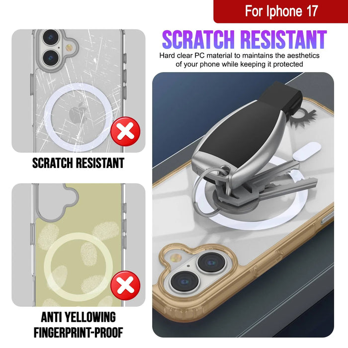 Punkcase iPhone 17 Magnetic Wireless Lading Case [Clearmag -Serie] [Gold]