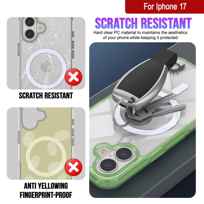 Punkcase iPhone 17 Magnetic Wireless Lading Case [Clearmag -Serie] [Green]