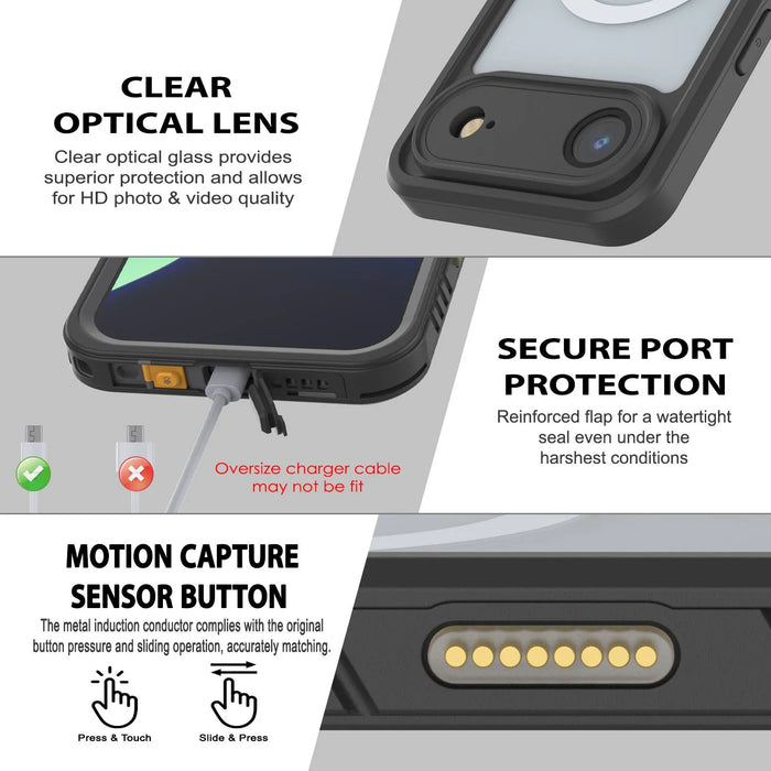 iPhone 17 Luftwaterdichte Hülle, Punkcase [Extreme Series] Panzerabdeckung mit integriertem Bildschirmschutz [gelb]