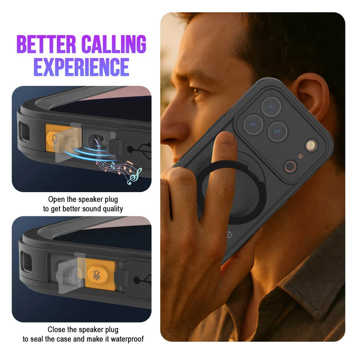 Wasserdichte iPhone 17 Pro-Hülle [Kickstud 2.0-Serie] IP68-Schutzhülle mit Displayschutzfolie und Ständer [Blau]
