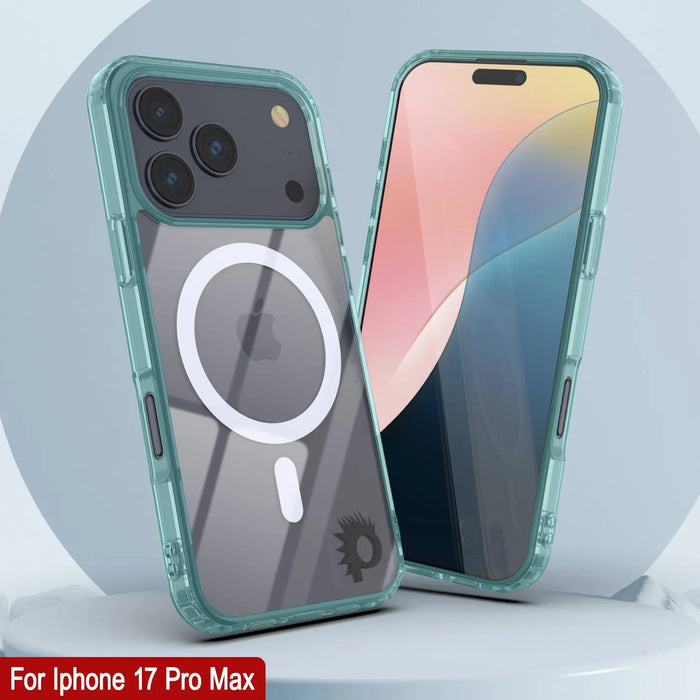 Punkcase iPhone 17 Pro Max Magnetic Wireless Lading Case [Clearmag -Serie] [Teal]