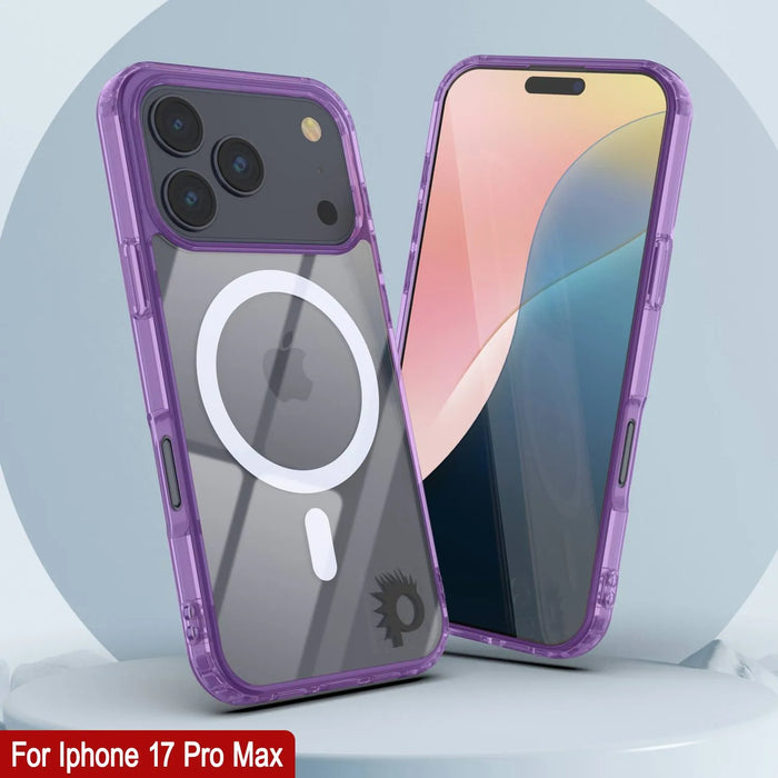 Punkcase iPhone 17 Pro Max Magnetic Wireless Lading Case [Clearmag -Serie] [lila]