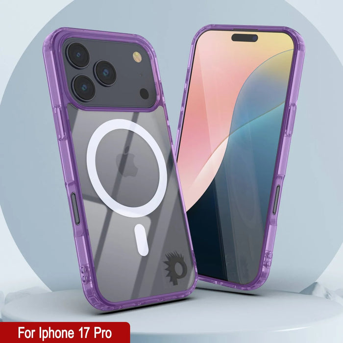Punkcase iPhone 17 Pro Magnetic Wireless Lading Case [Clearmag -Serie] [lila]