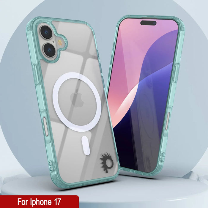 Punkcase iPhone 17 Magnetic Wireless Lading Case [Clearmag -Serie] [Teal]