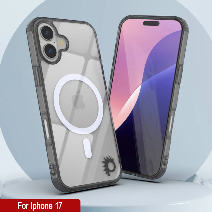 Punkcase iPhone 17 Magnetic Wireless Lading Case [Clearmag -Serie] [Schwarz]