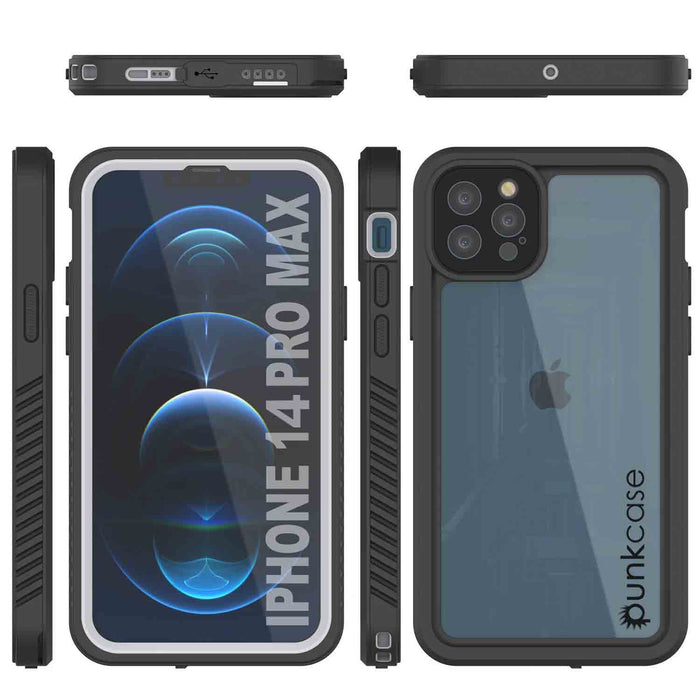 iPhone 14 Pro Max Waterproof Case, Punkcase [Extreme Series] Armor Cover W/ Built In Screen Protector [White] (Color in image: Teal)