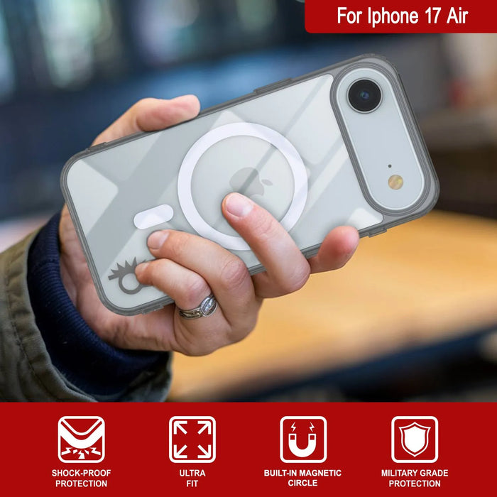 Punkcase iPhone 17 Air Magnetic Wireless Lading Case [Clearmag -Serie] [Silber]