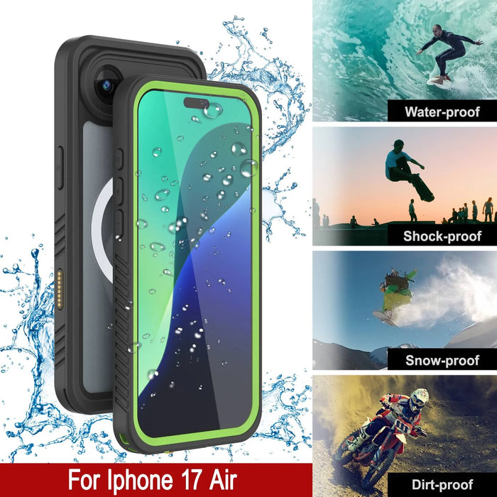 iPhone 17 Luftwaterdichte Hülle, Punkcase [Extreme Series] Panzerabdeckung mit integriertem Bildschirmschutz [hellgrün]