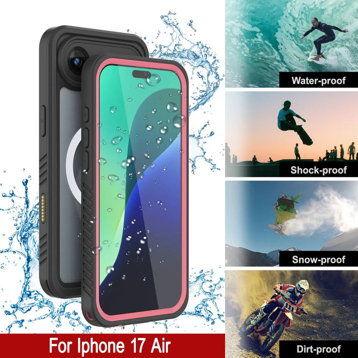 iPhone 17 Luftwaterdichte Hülle, Punkcase [Extreme Series] Panzerabdeckung mit integriertem Bildschirmschutz [Pink]