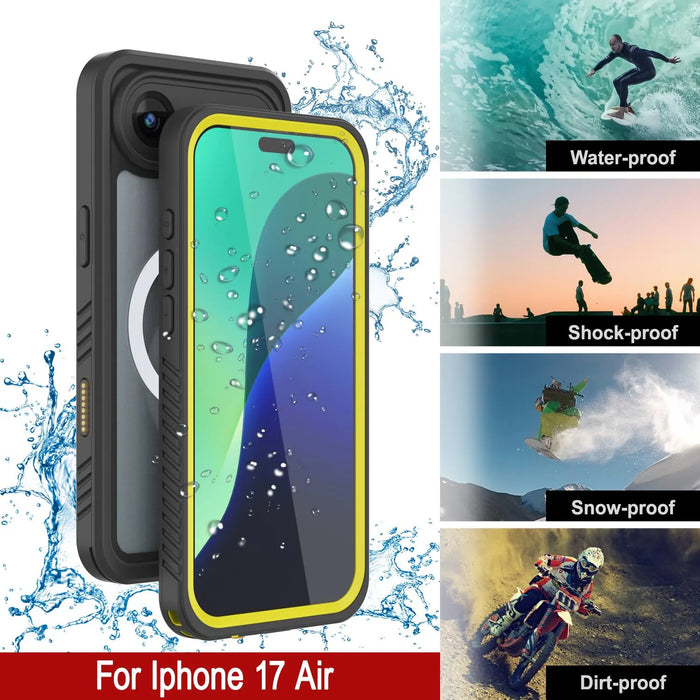 iPhone 17 Luftwaterdichte Hülle, Punkcase [Extreme Series] Panzerabdeckung mit integriertem Bildschirmschutz [gelb]