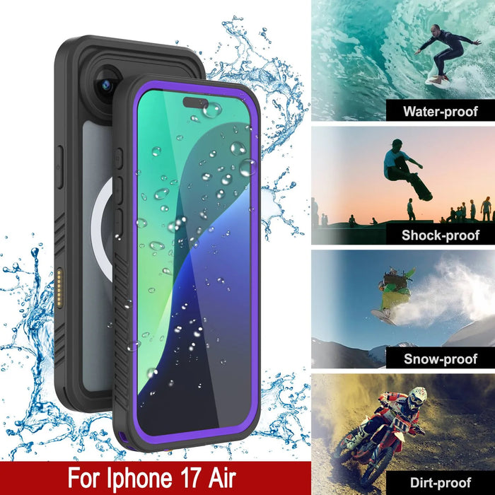 iPhone 17 Luftwaterdichte Hülle, Punkcase [Extreme Series] Panzerabdeckung mit integriertem Bildschirmschutz [lila]