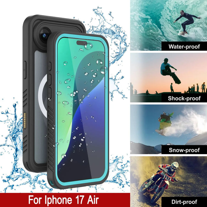 iPhone 17 Luftwaterdichte Hülle, Punkcase [Extreme Series] Panzerabdeckung mit integriertem Bildschirmschutz [Teal]