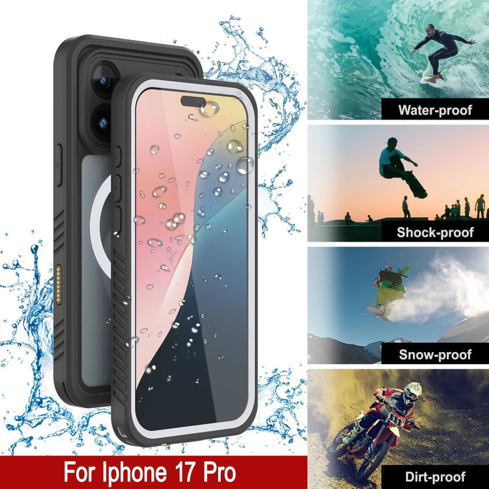 iPhone 17 Pro Water of Washof Case, PunkCase [Extreme Series] Panzerabdeckung mit integriertem Bildschirmschutz [Weiß]
