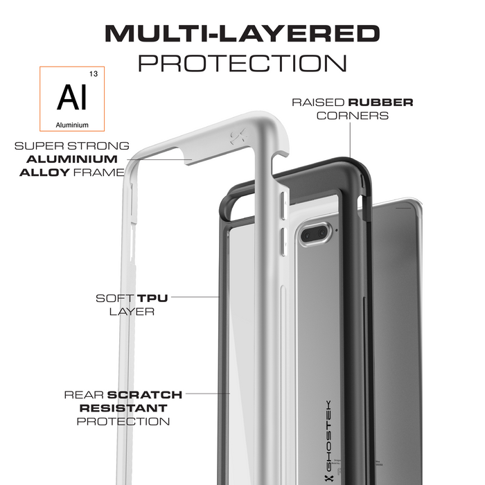 iPhone 8+ Plus Waterproof Case, Ghostek® Atomic Series | Shockproof | Dirt-proof | Snow-proof | Ultra Fit | [PINK] (Color in image: Red)