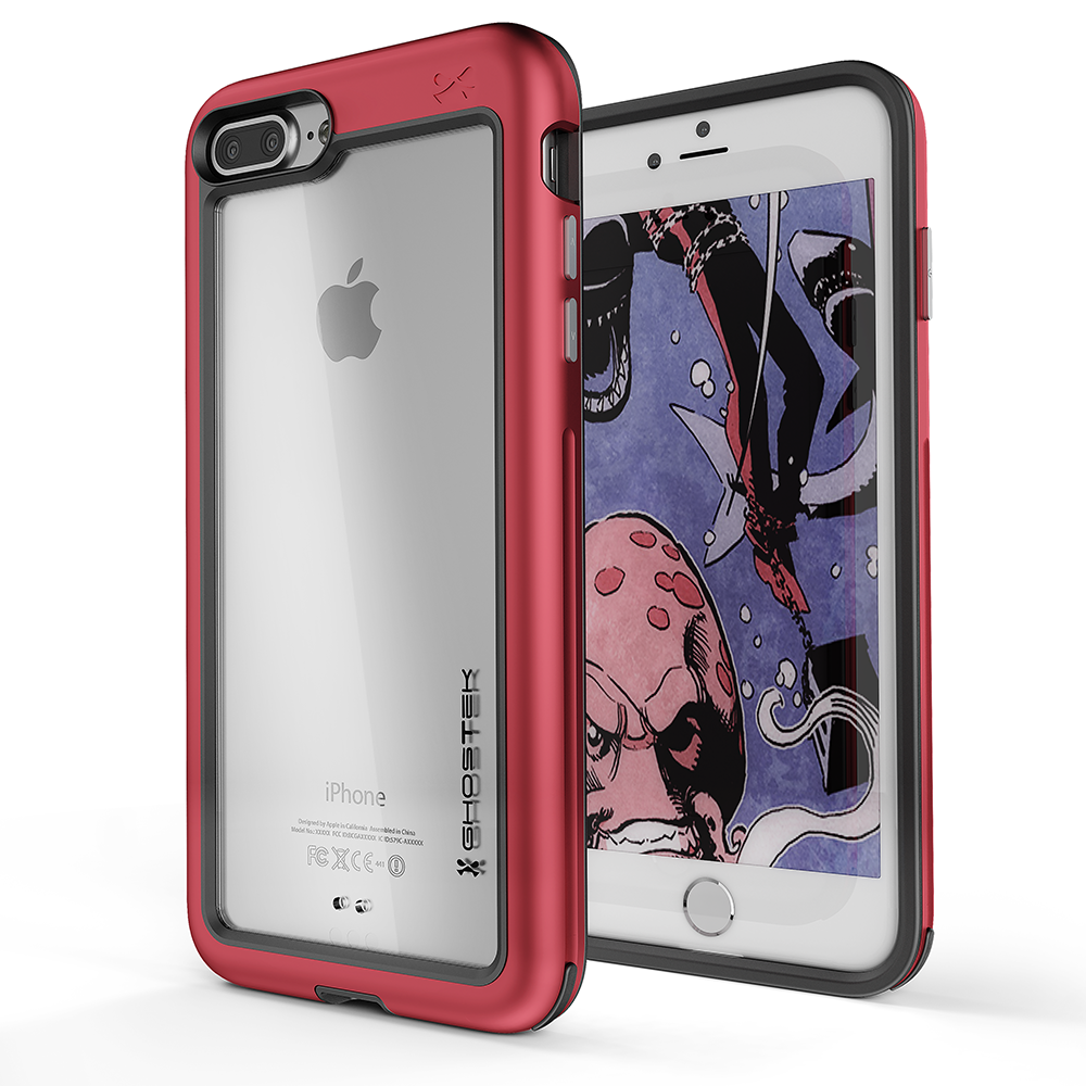 iPhone 8+ Plus Waterproof Case, Ghostek® Atomic Series | Shockproof | Dirt-proof | Snow-proof | Ultra Fit | [RED] (Color in image: Red)