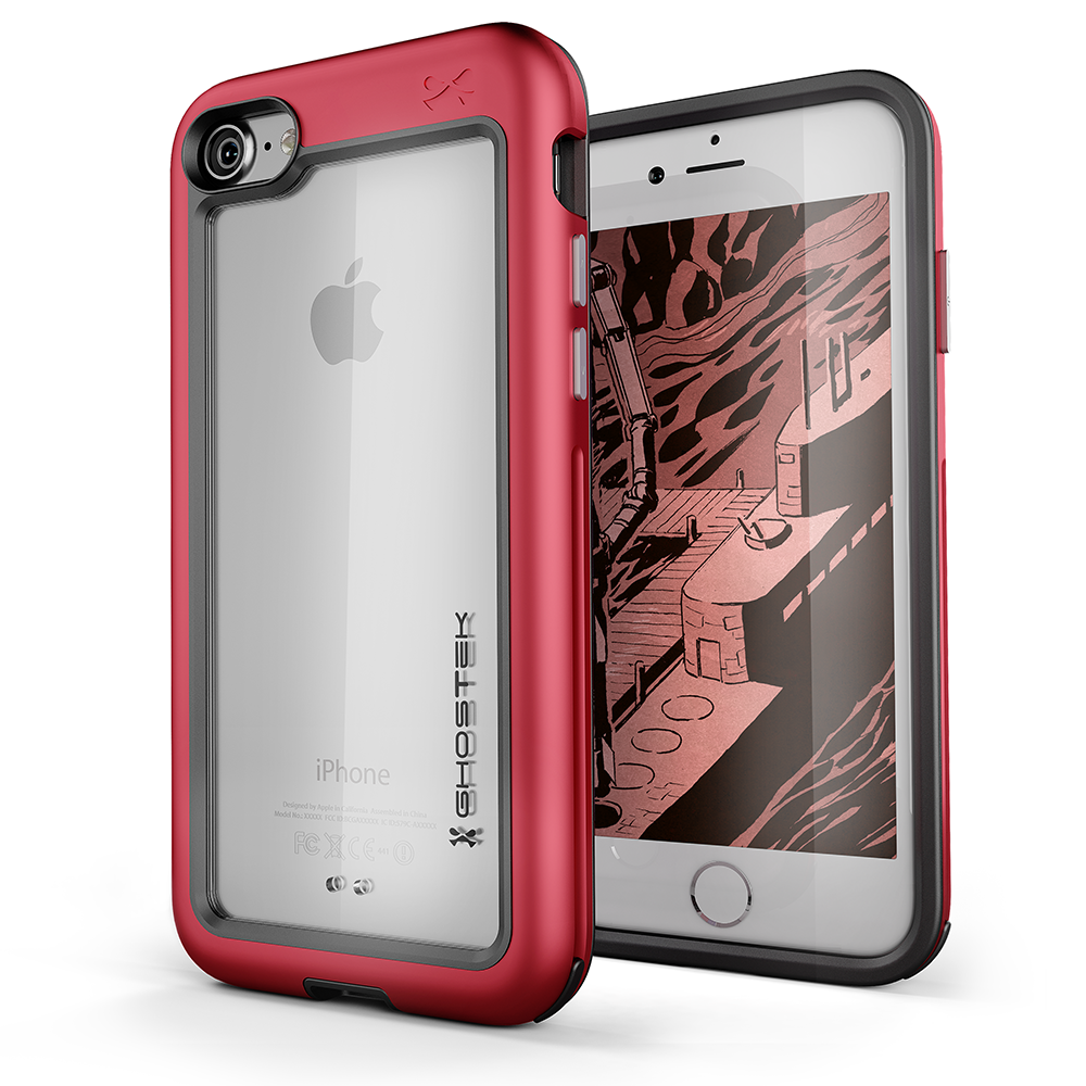 iPhone 8 Waterproof Case, Ghostek® Atomic Series | Shockproof | Dirt-proof | Snow-proof | Ultra Fit | [RED] (Color in image: Red)