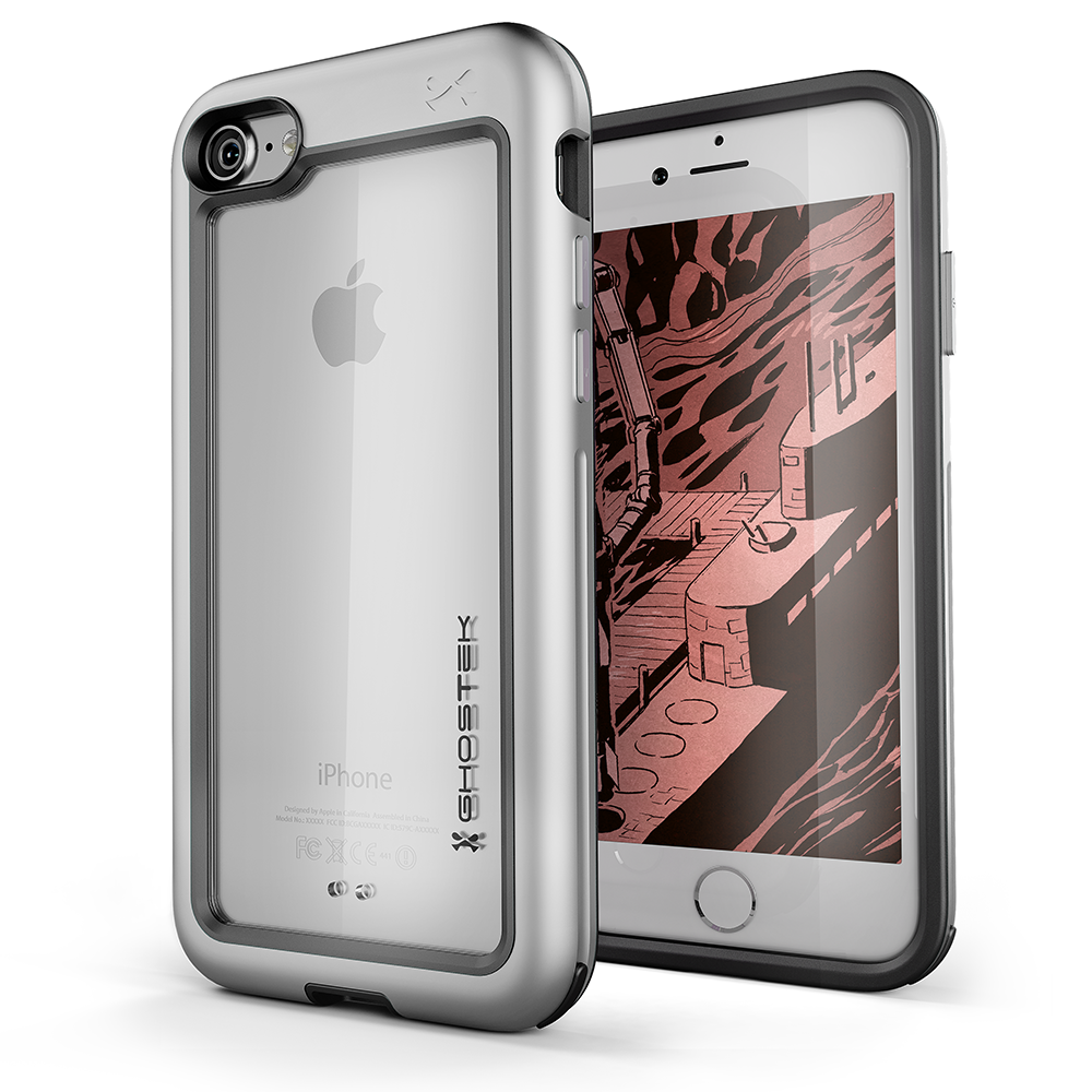 iPhone 8 Waterproof Case, Ghostek® Atomic Series | Shockproof | Dirt-proof | Snow-proof | | Ultra Fit | [SILVER] (Color in image: Silver)