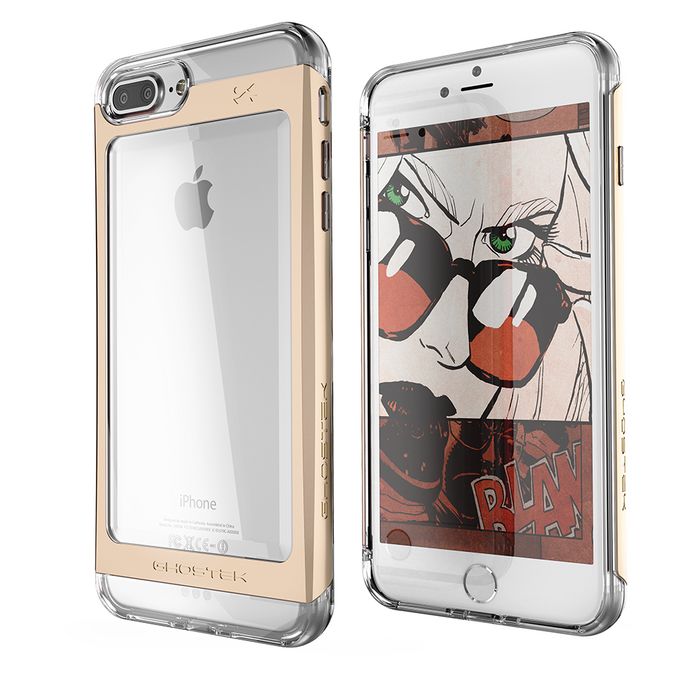 iPhone 7+ Plus Case, Ghostek® Cloak 2.0 Gold w/ Explosion-Proof Screen Protector | Aluminum Frame (Color in image: Gold)
