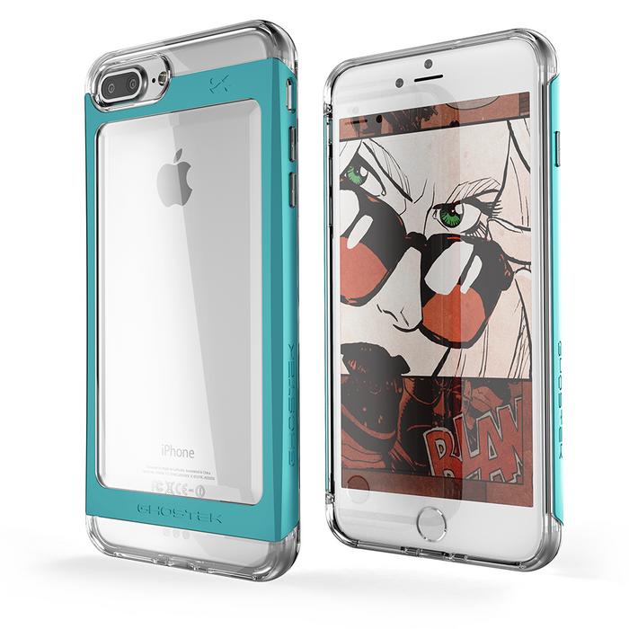 iPhone 7+ Plus Case, Ghostek® Cloak 2.0 Teal w/ Explosion-Proof Screen Protector | Aluminum Frame (Color in image: Teal)