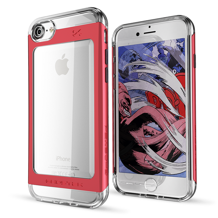 iPhone 7 Case, Ghostek® 2.0  Cloak 2.0 Red Series w/ Explosion-Proof Screen Protector | Aluminum Frame (Color in image: Red)
