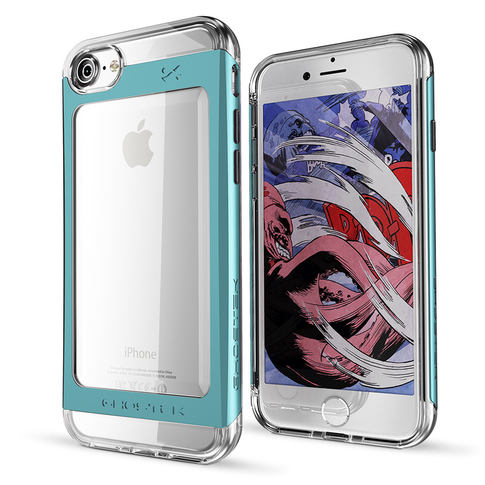 iPhone 7 Case, Ghostek® Cloak 2.0 Teal w/ Explosion-Proof Screen Protector | Aluminum Frame (Color in image: Gold)