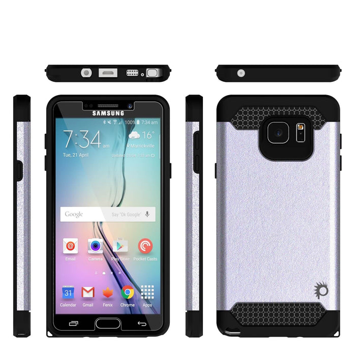 Galaxy Note 5 Case PunkCase Galactic SIlver Series Slim Armor Soft Cover Case w/ Tempered Glass (Color in image: rose gold)