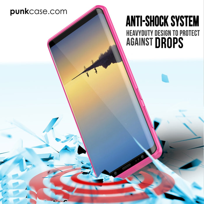 Galaxy Note 8 Case, PUNKcase [LUCID 2.0 Series] [Slim Fit] Armor Cover w/Integrated Anti-Shock System & Screen Protector [Pink] (Color in image: Teal)