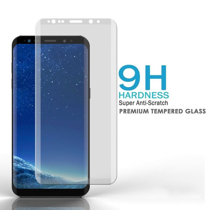 Galaxy S9  Clear Punkcase Glass SHIELD Tempered Glass Screen Protector 0.33mm Thick 9H Glass (Color in image: Black)