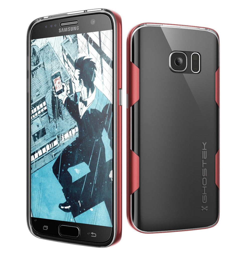 Galaxy S7 Case, Ghostek Cloak Series Red  Slim Premium Protective Hybrid Impact Glass Armor (Color in image: red)