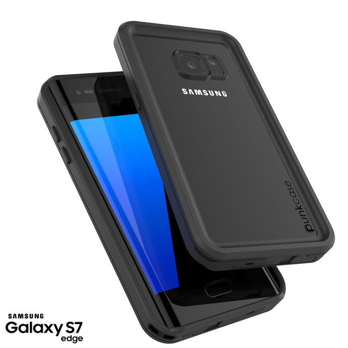 Galaxy S7 Edge Waterproof Case, Punkcase [Extreme Series] [Slim Fit] [IP68 Certified] [Shockproof] [Snowproof] [Dirproof] Armor Cover [BLACK] 