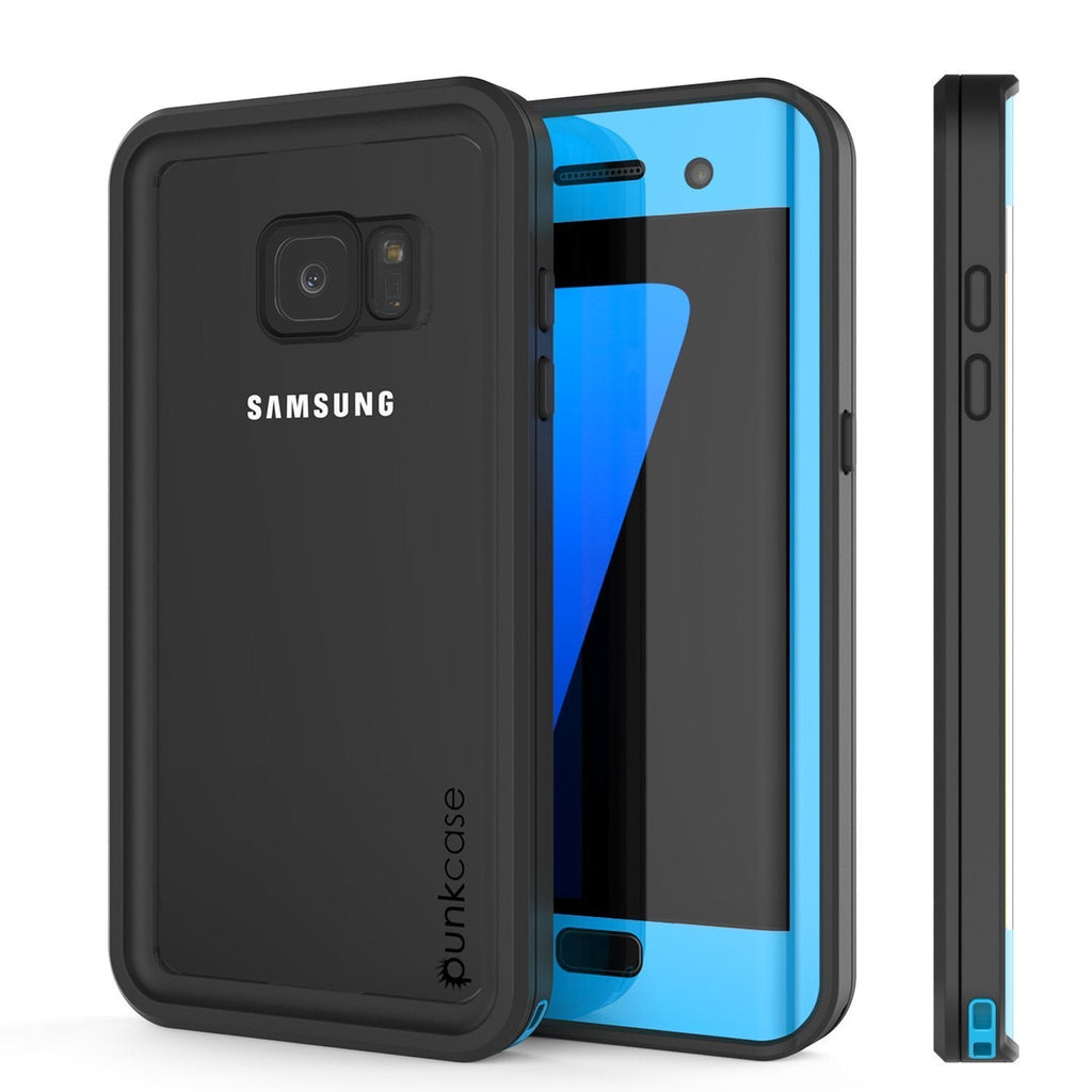 Galaxy S7 Edge Waterproof Case, Punkcase [Extreme Series] [Slim Fit] [IP68 Certified] [Shockproof] [Snowproof] [Dirproof] Armor Cover [Light Blue] (Color in image: Light Blue)