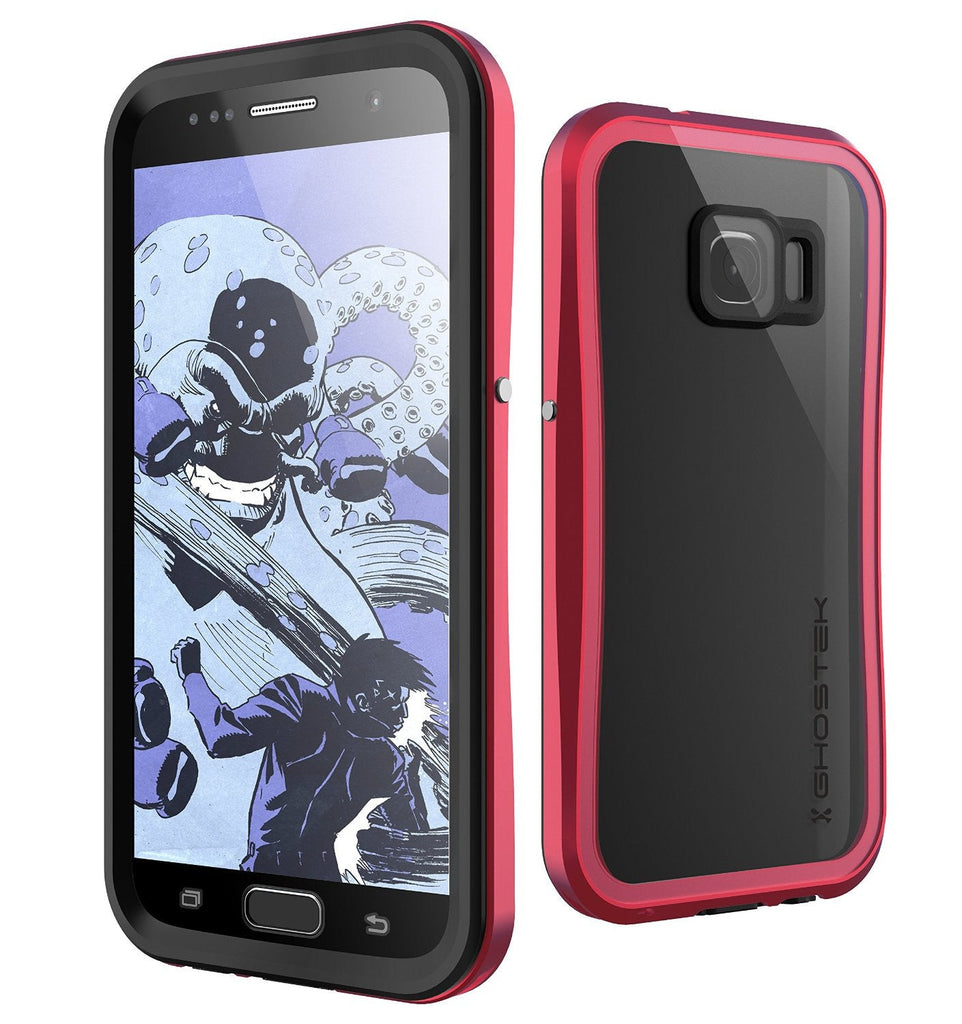 Galaxy S7 Waterproof Case, Ghostek Atomic 2.0 Red  Water/Shock/Dirt/Snow Proof | Lifetime Warranty (Color in image: Red)