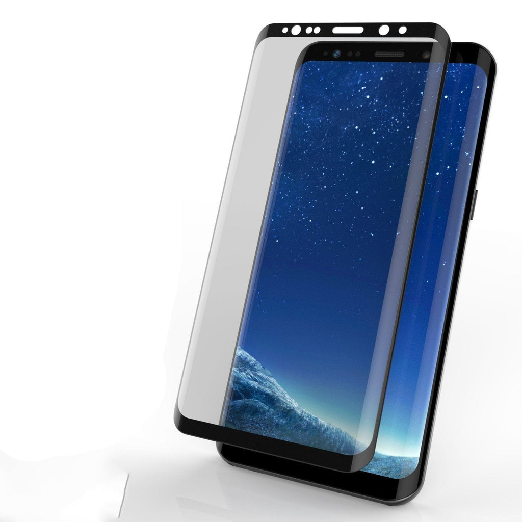 Galaxy S8  Black Punkcase Glass SHIELD Tempered Glass Screen Protector 0.33mm Thick 9H Glass (Color in image: Black)
