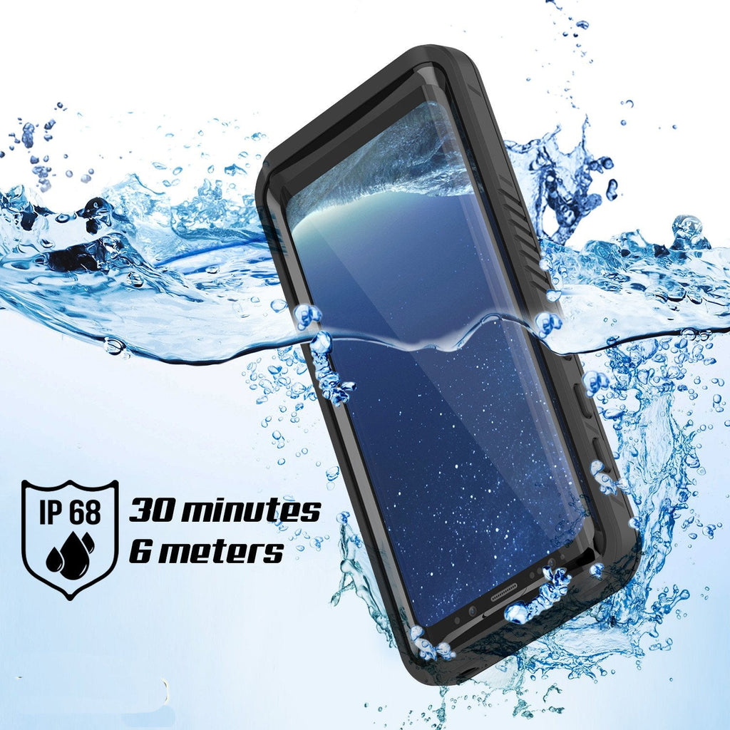 Galaxy S8 Waterproof Case, Punkcase [Extreme Series] [Slim Fit] [IP68 Certified] [Shockproof] [Snowproof] [Dirproof] Armor Cover [Black] 
