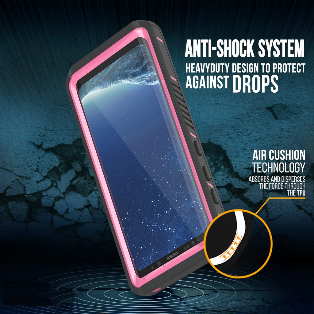 Galaxy S8 Waterproof Case, Punkcase [Extreme Series] [Slim Fit] [IP68 Certified] [Shockproof] [Snowproof] [Dirproof] Armor Cover W/ Built In Screen Protector for Samsung Galaxy S8 [Pink] (Color in image: Light Blue)