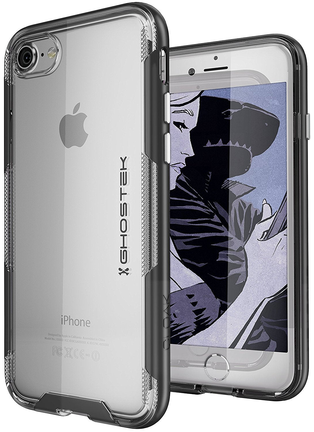 iPhone 7 Case, Ghostek Cloak 3 Series Case for iPhone 7 Case Clear Protective Case [Black] (Color in image: Gold)