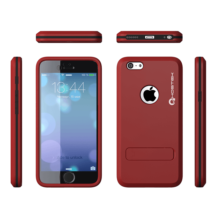 iphone-6-plus-waterproof-case-ghostek-bullet-red-apple-iphone-6-plus-waterproof-case-w-attached-screen-protector-lifetime-warranty-apple-iphone-6-plus-slim-fitted-waterproof-shock-proof-dust-proof-dirt-proof-snow-proof-cover-case-ghocas204 (Color in image: silver)