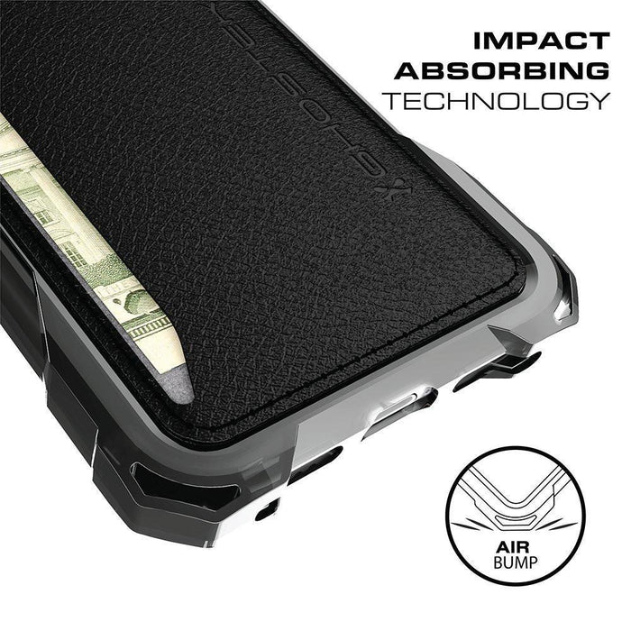 iPhone 8 Wallet Case, Ghostek Exec Red Series | Slim Armor Hybrid Impact Bumper | TPU PU Leather Credit Card Slot Holder Sleeve Cover 