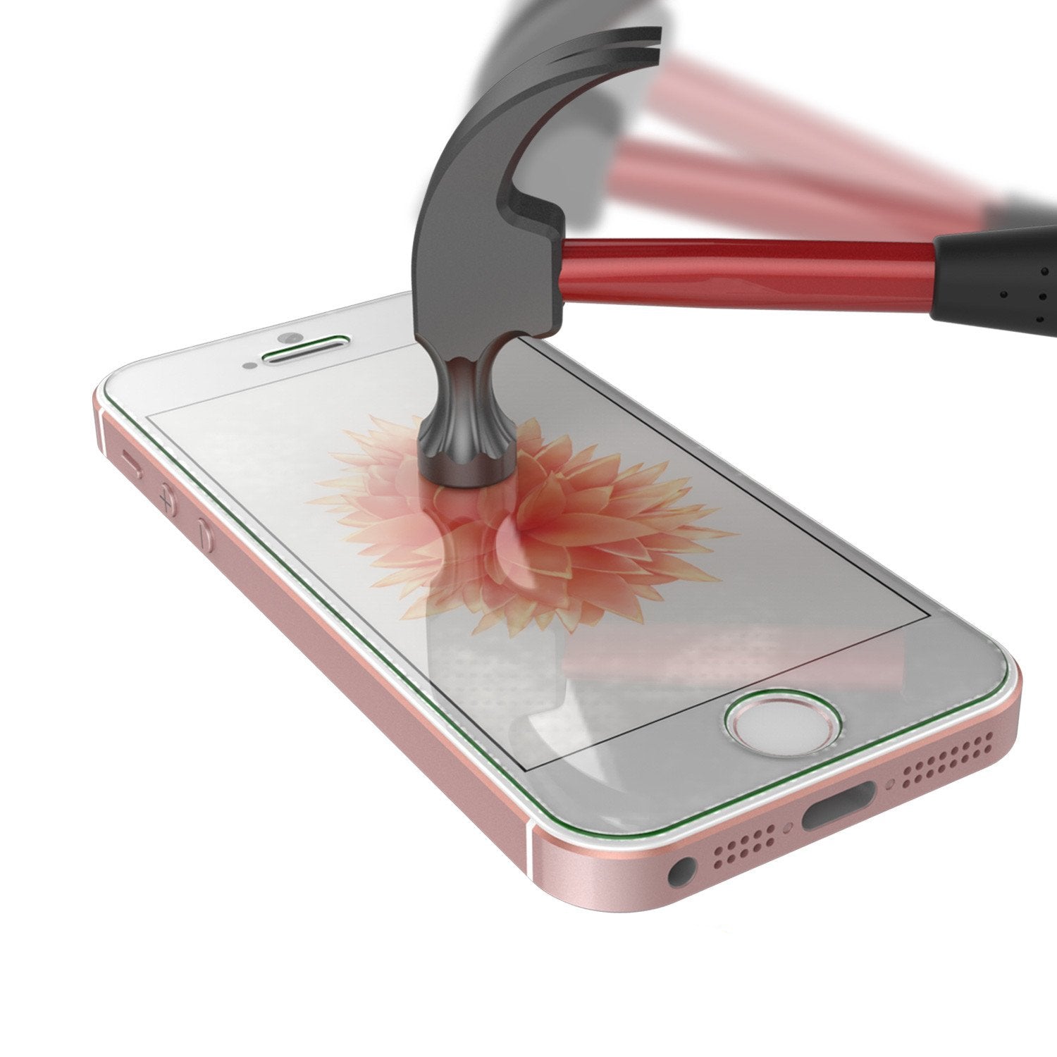 iPhone 5/5s/5c Punkcase Glass SHIELD Tempered Glass Screen Protector 0.33mm Thick 9H Glass Screen (Color in image: clear)